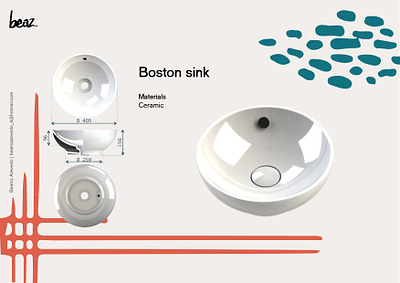 Boston color design graphic design product product design render sink