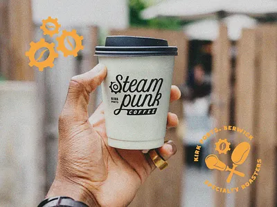 Steampunk Coffee Branding affordable logo design brand identity coffee brand coffee branding coffee cup coffee logo coffee packaging customtype hand lettering handlettering lettering lettering illustration logo design logo designer logo designer uk logotype packagingdesign steampunk steampunk logo