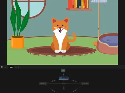 Rive Interactive Cat for Mobile App animaiton branding character design dribbble graphic design illustration interactive lottie motion graphics motiondesign rive ui