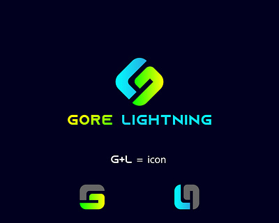 Gore Lightning flat logo design icon design logodesign minimalist logo modern logo tech logo