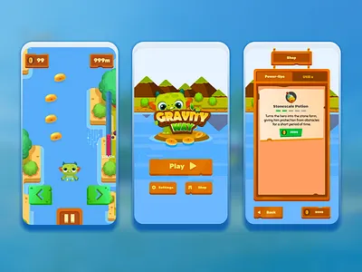 Casual runner mobile game 2d blue brown clean color fun game games graphic design green illustration mobile mobile game ui ui ux vector visual design