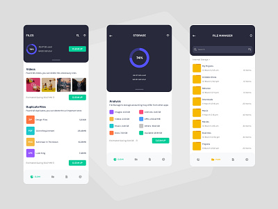 Files Manager android app clean concept interface ios minimal mobile simple ui ux vibrant