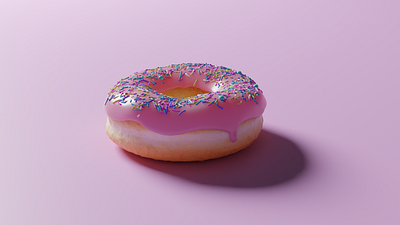 Pink doughnut 3d blender digital art