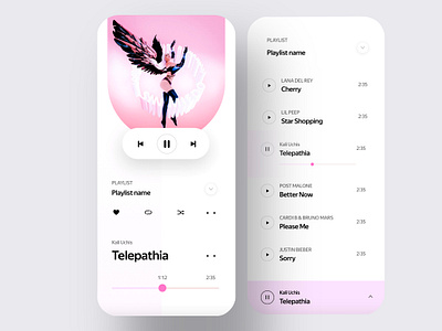 Music player app clean itunes minimalist mp3 player music music app music app ui music player music player ui player playlist spotify