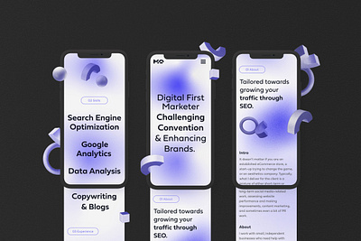 Digital Marketing Mobile Landing Page 3d art 3d design 3d illustration 3d ui blender creative 3d art digital digital marketing digital marketing company digital marketing services gradient gradient design gradient ui landing page design mobile mobile first mobile ui purple gradient purple ui webdesign