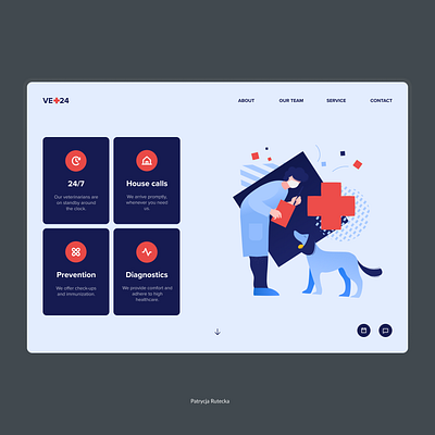 Veterinary Clinic Website UI Desktop app daily 100 challenge dailyui dailyuichallenge design illustration mobileappdesign ui ui design uidesign vet veterinarian