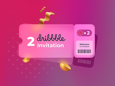 2x Dribbble invite 🎟️ best design best designer design dribbble dribbble best shot dribbble invite invitation invite invites mobile app portfolio register ticket tickets two ui ux