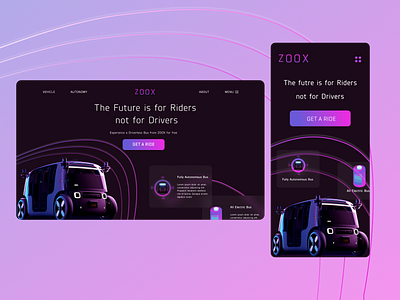 Zoox website car website mobileview selfdriving car uiux webdesign website design webui webuiuxdesign