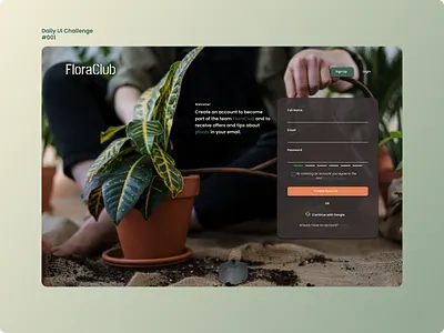 Sign Up Page | Daily UI Challenge #001 daily 100 challenge daily ui dailyui dailyuichallenge design desktop figma green sign up sign up page sign up ui signup ui