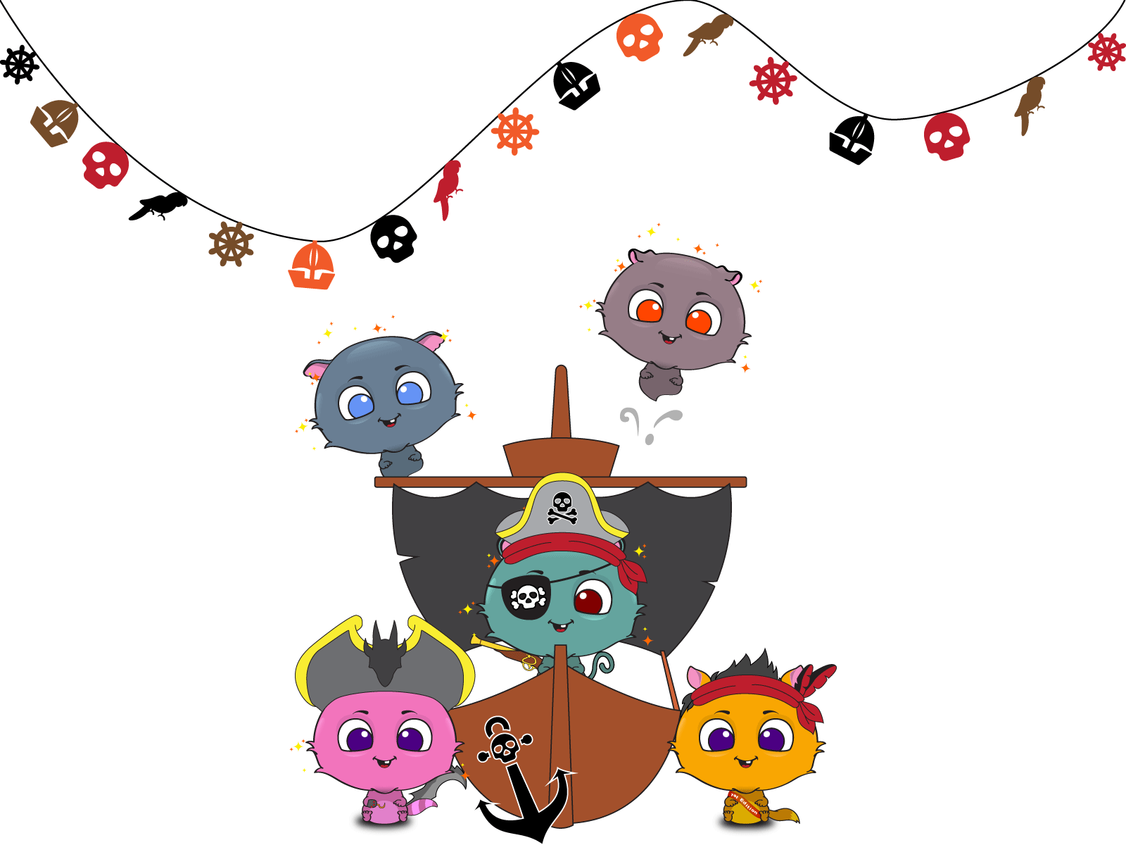 Pirate Army blockchain cryptocollectibles illustration