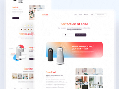 🦉 OwLabs Landing_Page 🦉 clean gradient meeting meeting room minimal owl speakers ui uiux web design website wireless