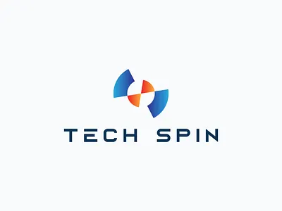 TECH SPIN LOGO company logo flat logo design icon design minimalist logo modern logo tech logo