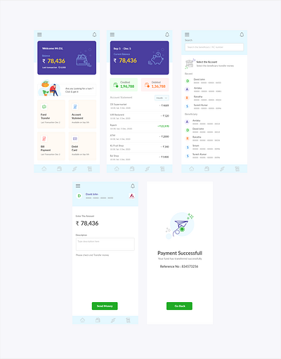 Banking app adobe xd app banking app card clean dashboard design minimal mobile mobile app mobile ui money money transfer pay payment simple ui ui ux ui design ux