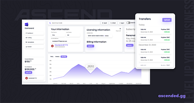 Dual Cards Dashboard billing clean ui dashboard dualcards light mode minimal purple ui design vibrant white