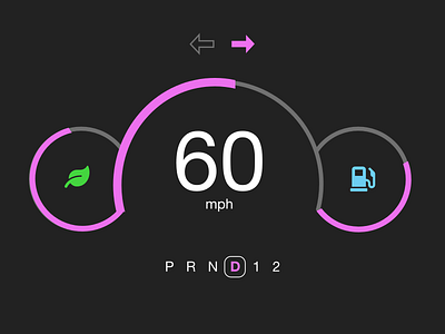 Car Interface 034 car dailyui dailyuichallenge dashboad design drive eco gas illustration levels meter minimal simple speed