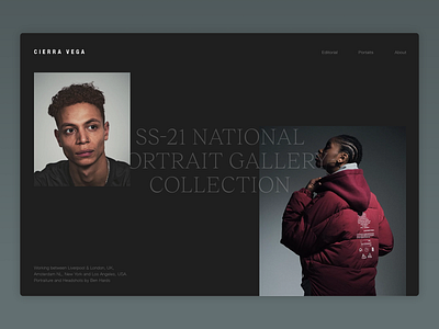 CIERRA VEGA ♠️ dark design layout photography ui ux web design website