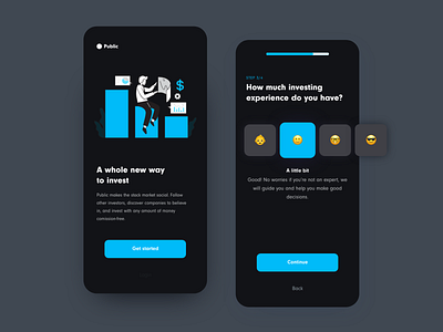 Investment app - Dark mode app banking concept dark mode design finance fintech investment mobile u ui