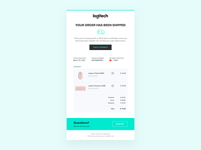 Daily UI #017 • Email Receipt daily ui daily ui 017 dailyui dailyuichallenge design email email design email receipt logitech mail order proxima nova proximanova shipping ui ui design uidesign