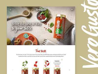 Barilla Vero Gusto Website design food hover inspiration launch modern nutrition pasta recipe sauce search shop tablescape website