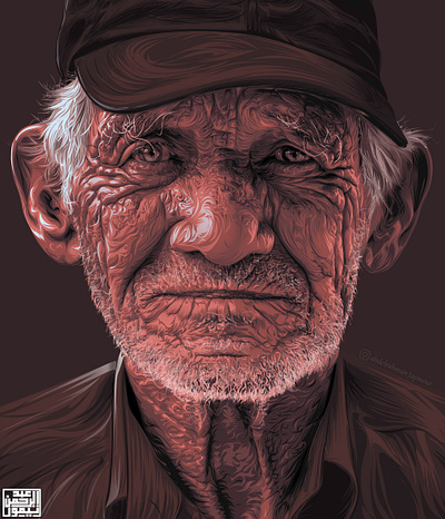 Old man Vector art a.taymour abdelrahman taymour art artwork digitalart drawing drawings graphic illustration vector art vector illustration