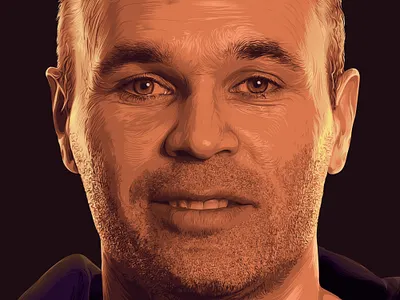 Andres Iniesta Vector art a.taymour abdelrahman taymour art artwork digital art drawing drawings graphic illustration portrait taymour vector art