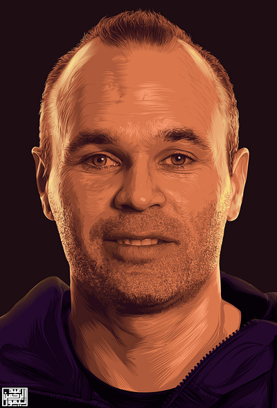 Andres Iniesta Vector art a.taymour abdelrahman taymour art artwork digital art drawing drawings graphic illustration portrait taymour vector art