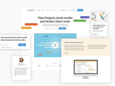 Accelo Redesign b2b branding design enterprise landing page logo software ui ui design webflow