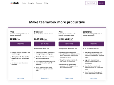 Slack Pricing Page - Webflow Rebuild design pricing page rebuild slack slack app software uidesign web development webflow