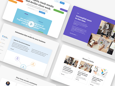 Accelo Landing Page branding design enterprise software landing page ui design webflow