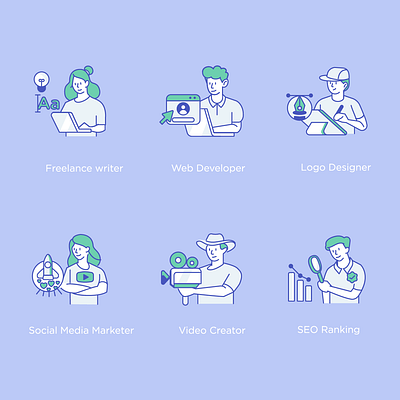 Freelancer Web icon app design flat icon illustration minimal ui ux vector website