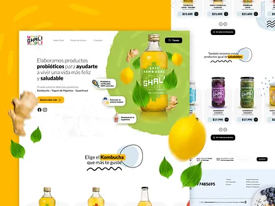 Ghali Kombucha website ui ui design webdesign website