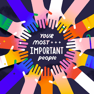 Your Most Important People arms circle hands hands in the middle people relationships series sermon typogaphy