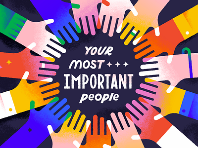 Your Most Important People arms circle hands hands in the middle people relationships series sermon typogaphy
