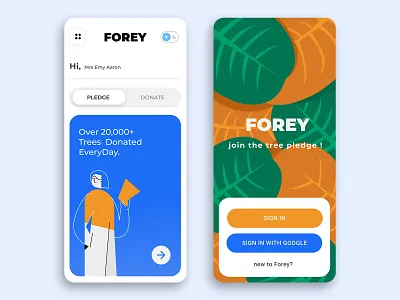 tree donation app ui app branding design graphic design minimal typography ui ui ux uidesign ux website