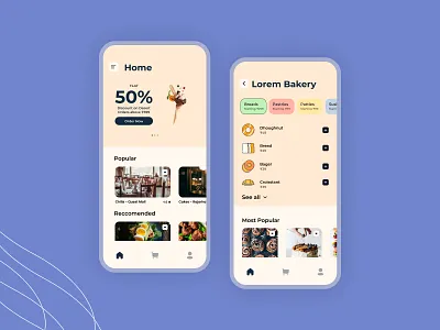 Online Food Delivery App Concept app branding credit card design flat minimal ui ux