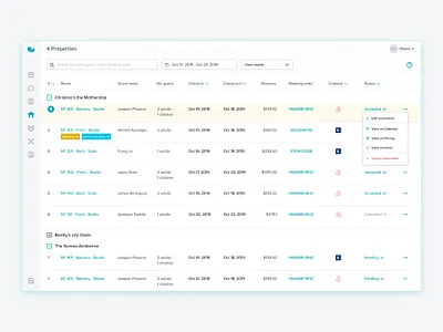 Reservation List productdesign system ui user experience user interface ux uxui