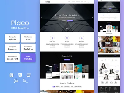 Placo Business HTML Web Template V1.0 bem blog business homepage html personal portfolio sass shop store web website