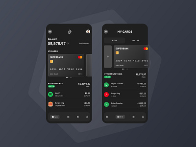 Bank Wallet Dark application concept dark design dribbble mobile mobile app simple ui uiux user interface ux