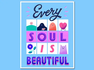 Every Soul is Beautiful cover art cover artwork cover design illustration illustration art illustrations lettering lettering art lettering artist poster art