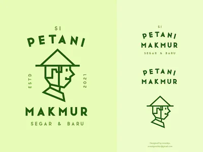 Farmer Logo - Si Petani Makmur brand brand design branding farmer identity line logo logo design logo ideas monoline monoline logo symbol