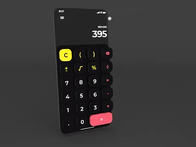3D Calculator 3d 3d illustration calculator calculator design calculator ui clean clean design dark mode design first minimal minimalism minimalist ui