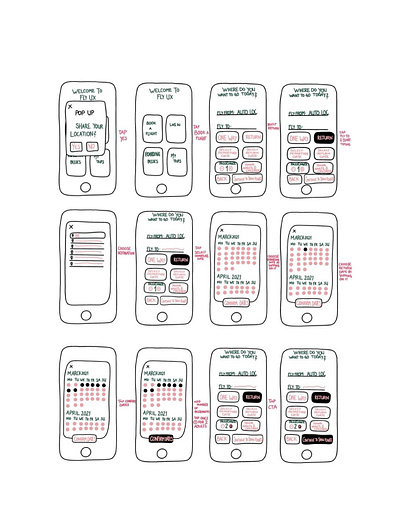 Sketches interaction design interactiondesign procreateapp skeleton sketching ux