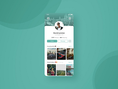 Photography Social Profile - Daily UI 006 006 daily ui daily ui 006 dailyui dailyui 006 dailyui006 dailyuichallenge design facebook ig instagram profile profilepage social media ui user experience user experience design user interface user interface design ux