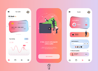 The Online Wallet app graphic design icon illustration ui ui design ux vector website