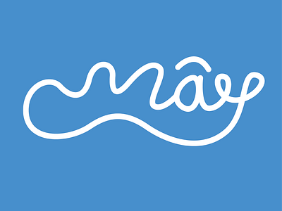 Mây (Cloud) blue cloud design art illustration line may minimal script typeface typography vietnam