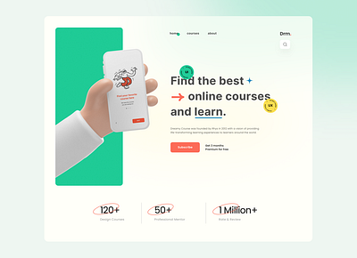 Dreamy Course app application course glassmorphism online course uiux web design