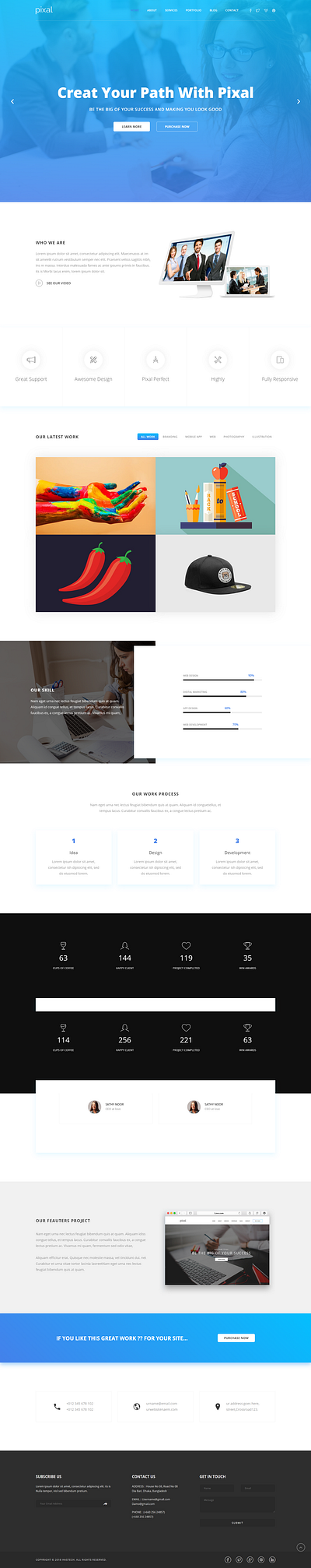 Pixal Multipurpose HTML Template agency business corporate corporate business creative minimal multipurpose one page onepage personal photography professional responsive html restaurant