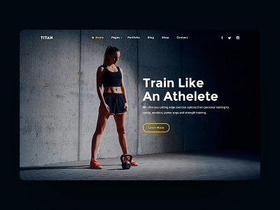 Freebie 06 | Header fitness freebie gym header hero landing page psd ui ui card uidesign ux web design