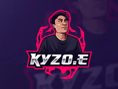KYZO.E Portrait Logo branding design e sport mascot logo streamer esport esportlogo gaming gaminglogo logo logo mascot streamer twitch mascot mascot character mascot logo portrait art streamer vector