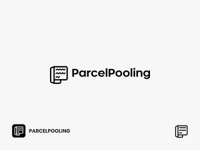 Parcel Pooling Logo alphabet logo box delivery delivery app delivery service goods lettermark line logo lineart logo design p p alphabet p letter logo package parcel pool square transport water